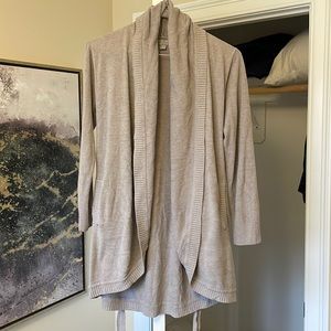 Gray Barefoot Dreams Cozychic ultra lite knit sweater robe wrap
